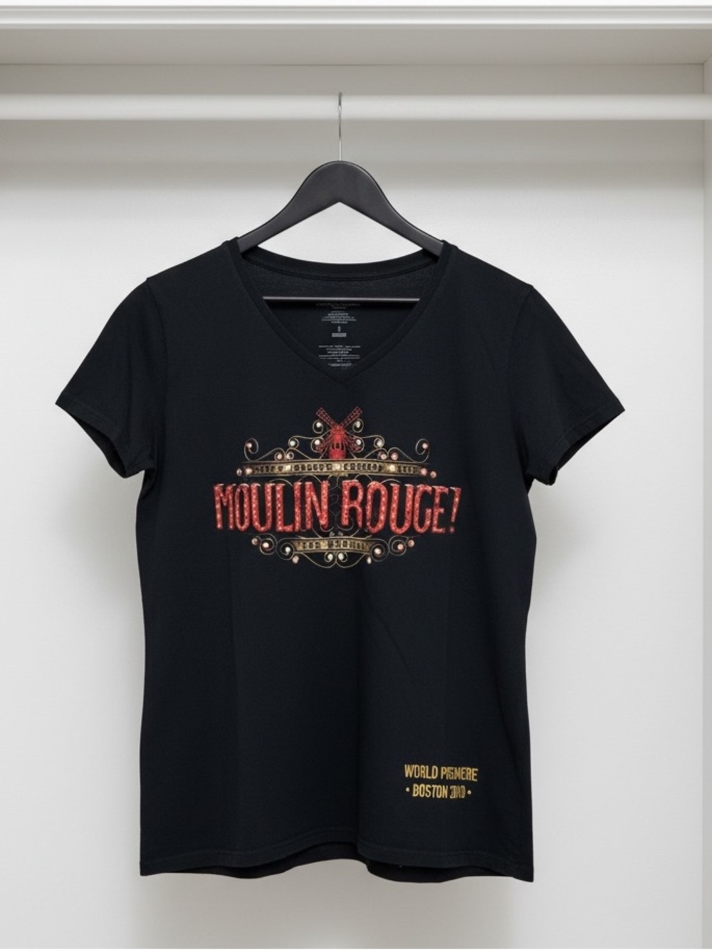 Moulin Rouge musical broadway premiere Boston vintage Black V-Neck Graphic Tee
